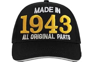 Bombo Chapeau de fête d'anniversaire Made in All Original Parts, Noir, avec année de naissance