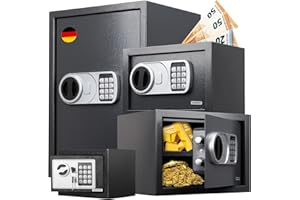 Floordirekt Safe Tresor für Zuhause, 8L 20H x 31B x 20T cm, Möbeltresor mit Schlüssel und Zahlenschloss, kleiner Wandtresor, Geldtresor, Möbelsafe für Bargeld, Schmuck, Wertsachen (Safemaxx)