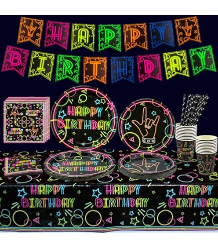 Tovaglie Fluorescenti Fucsia 4 Pezzi - 130x220cm Per Feste Neon E Decorazioni