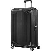 Samsonite Lite-Box Suitcase, Black/White, 75 cm, Classic | Negro, maleta r&iacute;gida, 75H x 50W x 29D cm, 98 L, 3.1 kg, con candad