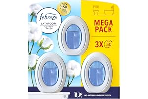 Febreze Bathroom, Continuous Air Freshener Cotton Fresh, 3 Unit, Fights Odour and Freshens