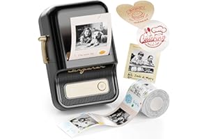 NIIMBOT Etikettendrucker B21 Pro, 300dpi Selbstklebendes Etikettiergerät Bluetooth Beschriftungsgerät Label Printer Fotodrucker für Lernen, Studiennotizen, Bilderdruck, Scrapbooking, Schwarz