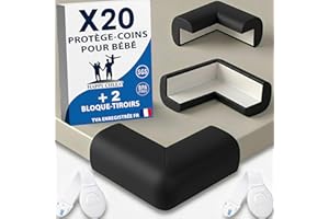 Happy Chlea 20 x Coin de Table Protection Bébé en Caoutchouc avec Technologie Active Foam, Protection Angle Mueble + 2 Bloc Tiroir, Securite Bébé Idéal pour Lits, Tables, Meubles, Angles