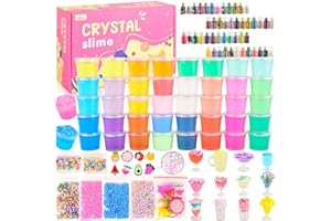 BRETOHAY Fruit Slime Kit for Girls, Slime Gift for Ages 6+ Kids Fun Slime Making Kit Awesome Craft Toy Birthday Present Ideas, Christmas Party Favors, Peachybbies Charms, Fruit Scented DIY Slime Supplies.