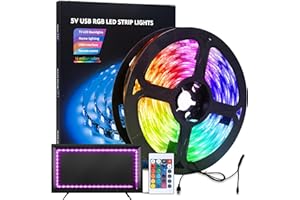 Erismithh LED Light Strip 2 Meters, RGB 5050 TV Backlight, TV LED Lights with Wireless Remote Control, Multiple Colors LED Strip Light for Bedroom, Party, Home Decoration