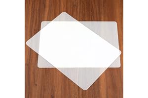 XTHROTSENK 2PCS Silicone Mats Non-Slip Heat Resistant Plastic Placemats Wipeable Matte Clear Countertop Protector Liner for Kitchen Baking Pastry, Table, Coffee, Crafts(30x21cm, Translucent)