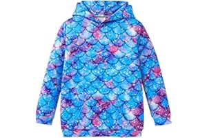 Momkonzz Kids Clothes Girls Jumper 3D Hoodies Children Sweatshirt Hooded Pullover Long Sleeve Top 6-14 Years