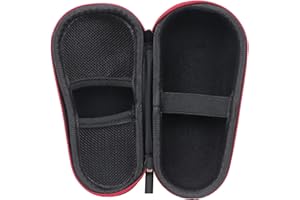 Skycase Shaver Storage Case | Men's Electric Razor Travel Organiser | Lightweight Durable Zipper Case for Shaving Kit | Compact Portable Grooming Pouch for Travel, Gym & Work - Red Zipper