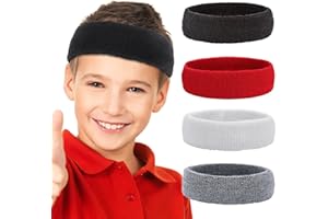 Yolev 4 Stücke Sport Stirnband für Kinder Haarband Jungen Schweißband Schweiß Headband Stirnband Stirn Schweissband Basketball Anzug Sport Männer Frauen Schweißband