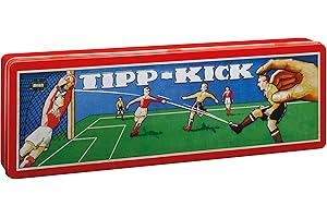 TIPP-KICK Retro 80 x 47 cm – Le Set de Football de Table prêt-à-Jouer avec 2X Joueurs, 2X Gardiens, 2X buts en métal, 2X Ballons I Tapis de Jeu en Feutre – Jeux de Simulation Foot avec Figurines