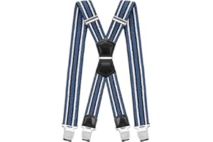 Decalen Bretelle Uomo Donna X Forma Elastici Registrabili Clip molto forti Colori Nero Blu Rosso