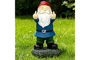 Zefrorden Gartenzwerge, Gartenornamente für Draußen, Freche Mittelfinger-Zwerge aus Harz, Outdoor-Skulptur Deko für Rasen, Terrasse & Balkon, Lustige Gartenfiguren & Einweihungs-Gartengeschenk