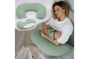 PaLulli® Muślinowa poduszka do karmienia piersią ze 100% bawełny muślinowej – poduszka do karmienia dla niemowląt, poduszka do karmienia dla niemowląt, oddychająca i nadająca się do prania, poduszka