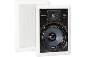 Polk Audio RC65i, Altoparlanti a 2 vie da incasso a parete, 16,5 cm, coppia di 2 perfetti per il posizionamento interno ed esterno umido e umido, bagno, cucina, verande coperte (bianco, griglia