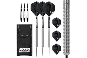 KOTO DARTS KOTO - Freccette Kingmax 90% 21 G, Argento, incl. 3 Barili, Alette + Aste & Portafoglio per Freccette