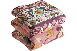 Bailix Premium Boho-överkast, 100 % bomull, gosig filt, dubbelsidig muslin, boho-filt, 200 x 230 cm, gosig sofffilt och sängö