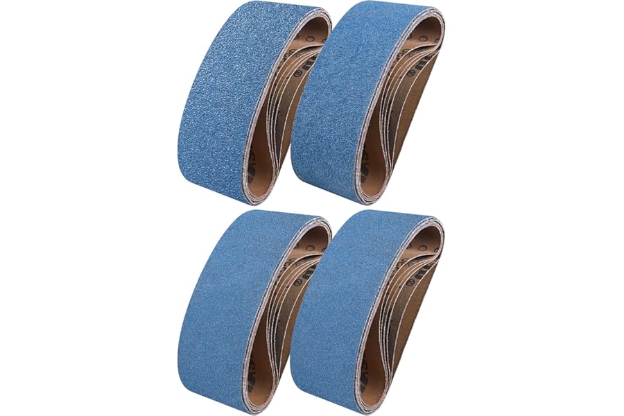 UMXIUO Sanding Belts 75 x 457 mm, Grits 40/60/80/120 Zirconium Corundum Sander Belt for Sander (8 Pack)