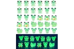 30 Stück Mini Frösche Leuchten Select Zone Mini Tiere im Dunkeln Leuchtende Miniatur Figuren Grün Kleine Frogs für Heimwerker Gartendeko, Micro Landschaft, Heimdekorationen (Frosch) s