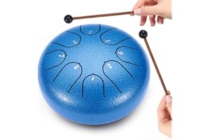 ILWHE Chakra Tambour de Pluie pour Jardin Extérieur - 15 cm - 8 Noix - Outils de Jardin Imperméables (Bleu)