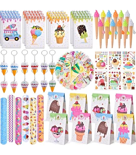 DONCOO Holz Bastelset Für Kinder - 16-teilig Mit Eiscreme Motiven