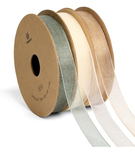 PUNTO CASA Nastro In Organza Oro Chiaro - Larghezza 10 Mm - Rotolo Da 50 Metri