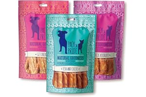 PACK'N PRIDE Dog Treats, Snacks 285g, Jerky, Freeze Dried Chicken Breast & Duck Breast & Chicken with Fish Skin, 100% Natural Real Meat, Crispy Texture, High Protein for Better Absorption