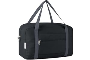 VAVOBIS for Ryanair Cabin Bags 40x20x25 Underseat Travel Bag Small Hand Luggage Bag Tote Carry On Duffle Bag Gym Beach Overnight Flight Bag Weekend Bags for Women Men，Black (Without Shoulder Strap)