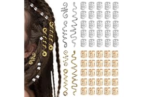 HKQP 56 Pezzi Dreadlock Perline Clip Viking Perline Per Capelli Anelli Per Capelli Argento Viking Gioielli Per Capelli Donne Anelli Per Capelli Dreadlocks Gioielli Clip Capelli Viking Anelli Capelli