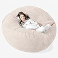 Lounge Pug Mega Mammoth Giant Bean Bag Sofa, Jumbo Cord Ivory, Massive Size Beanbag for 2 Adults