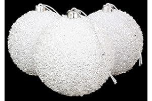 Christmas Concepts® Paquete de Adornos para árbol de Navidad de 3-150 mm (6") - Adornos Blancos Brillantes iridiscentes