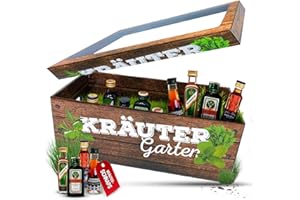‎LONGFAIR Longfair Männer-Kräutergarten | witziges Geschenk mit Alkohol | 8x Kräuter-Likör für Männer und Frauen | Jägermeister, Kümmerling u.v.m.