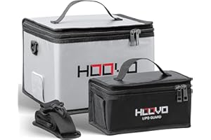 HOOVO Lipo Bag Feuerfeste, explosionsgeschützte Lipo Battery Safe Bag LiPo Guard Bag zum Aufbewahren und Aufladen von Lipo-Batterien mit Doppelreißverschluss