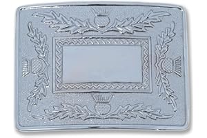 Kilt Emporium Scottish Kilt Belt Buckle for Men Traditional Four Thistle Design Rust-Free Brass Highland Dress Accessory Fits Standard 2.5" Kilt Belts