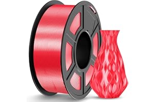 JAYO Silk PLA Filament 1,75 mm, Filament d'imprimante 3D PLA Rouge Brillant, Bobines de 1,1 kg, Précision dimensionnelle +/- 0,02