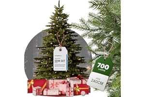 ‎BOOMDING BoomDing Christbaum künstlich 240 cm mit 700 LED & Aufbewahrungstasche – großer Weihnachtsbaum mit integrierter Beleuchtung, Metallständer & reißfester Tasche – Festliche Weihnachtsdeko ohne Nadeln