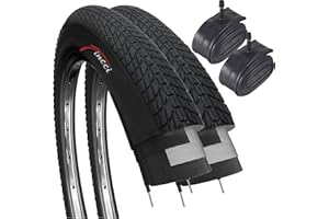 Fincci Coppia Copertoni 20 x 1,75 Pollici - con 2x Camera d'Aria Schrader, Pneumatico per Bmx bambino bici, Kids Mtb Elettrica Bicicletta 47-206, Confezione da 2 accessori mtb