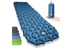 NORDMUT® 500g Isomatte Ultraleicht [mit Reparaturset] - Aufblasbare Luftmatratze Camping kleines Packmaß - Camping Matratze W