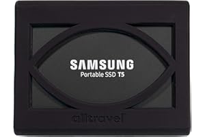 Alltravel External Solid State Drive Bumper Sleeve for Samsung T5 Portable 250GB 500GB 1TB 2TB SSD USB 3.0 External Solid State Drives, Super Strong Bumper Anti Shock, Shake and Drop (Black)
