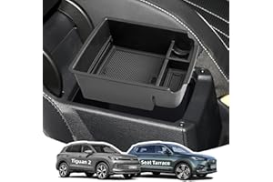 ‎LANGBEAN LANGBEAN Armrest Storage Box for VW Tiguan MK2 2016-2023, Centre Console Organiser with Non-Slip Mats for Seat Tarraco 2019-2024, Armrest Organiser Accessories