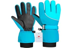 Origem Gant Ski Enfant Imperméable-3M Thinsulate Gant Neige Enfant avec Écran Tactile à 5 Doigts, Gant Chauffantant Antidérapant pour Garçon et Fille de 4 à 14 Ans Snowboard Ski Randonnée