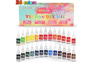 lenbest Tie Dye Kit, 26 Colors Tie-Dye Art Fabric Textile Paints Vibrant Fashion DIY Fabric Paint with 120Pcs Rubber Bands and 10 Pairs Gloves, Spray Dye Clothes Arts & Crafts Set for Kids Adults