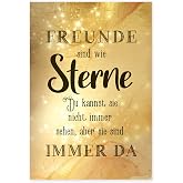 logbuch-verlag friends are like stars gift picture gold metal birthday self-adhesive 21 x 31 cm decorative wall picture