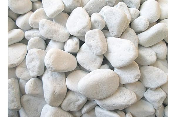Gravier d'ornement arrondi de marbre de Carrare Blanc Pour décoration de tombe cimetière 10 kg Weiß