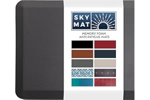 Sky Solutions Anti Fatigue Mat - Premium Quality, Comfort Foam Kitchen Mats – Non-Slip Floor Pads for Standing Desk Work – Gray
