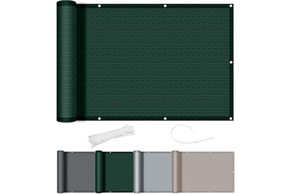 AXT SHADE Brise Vue Balcon 100x500cm HDPE Cache Vue Balcon Protection UV Opaque Résistant aux Contre Vent avec Trous et Serre Câbles pour Exterieur Terrasse-Vert