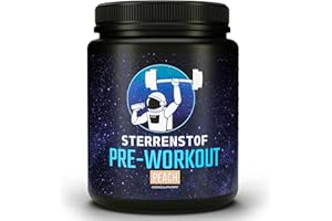 ‎STERRENSTOF Sterrenstof Pre Workout Booster ohne Koffein – Pfirsich – hochdosierter Booster mit Beta Alanin, Taurin, L- Aminosäuren. Energie-Push vor jedem Workout und Training. 30 Portionen