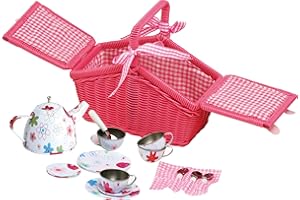 Small Foot Cesta de Picnic Vajilla de Chapa