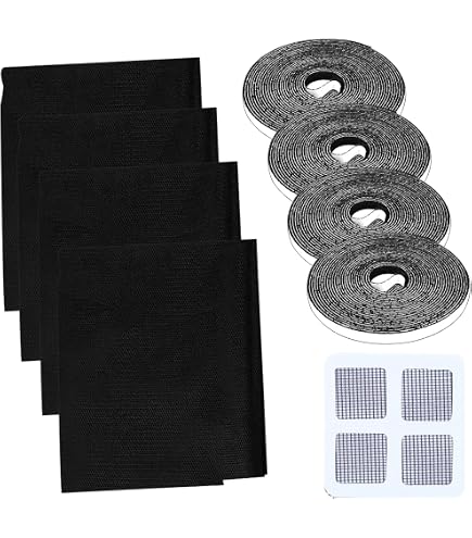 4 Zanzariere Per Finestre Con Velcro – Protezione Insetti, Nere, Misura 130x150 Cm