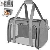 Large Cat Carrier, 45 x 30 x 30 cm Transportin Small Dog, Breathable, Foldable, Cat Carrier with Shoulder Strap and Soft Matt