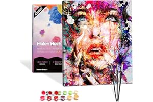 Bougimal Malen Nach Zahlen Erwachsene, DIY Handgemalt Ölgemälde Kits auf Leinwand Geschenk für Frauen Mama Tochter Weihnachten Geburtstag Home Haus Deko - Mit Rahmen 40 * 50 cm